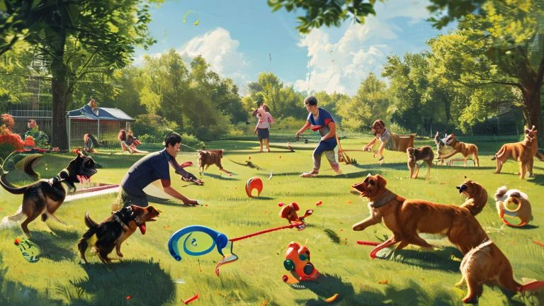 Brinquedos para cachorros: diversão e treino no parque e campo